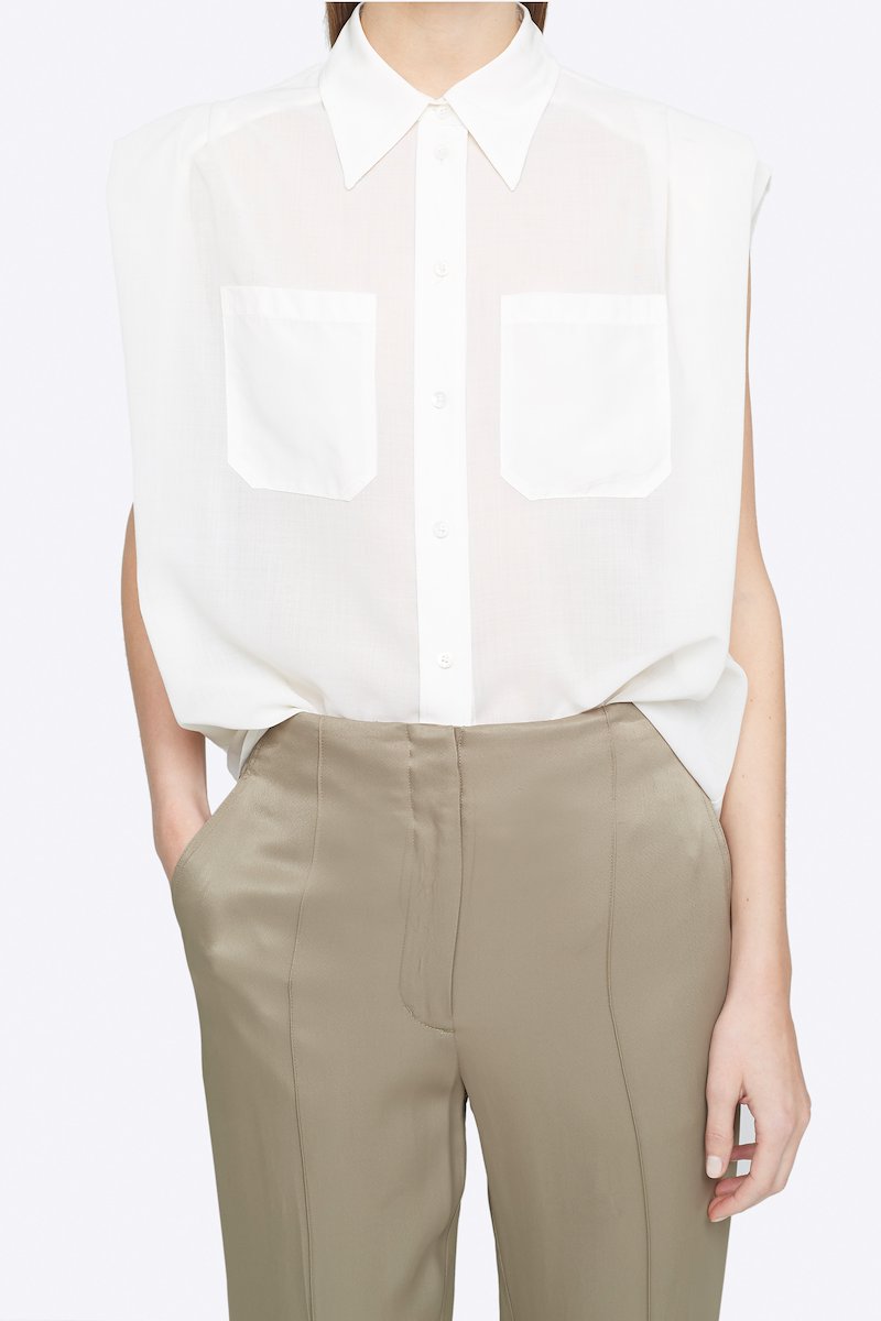 Elastic Cuff Satin Jogger-green #1 Elastic Cuff Satin Jogger, KHAKI Natural (Veg)->Cotton GHOST WB JOGGER W ELASTIC HEM from 3.1 Phillip Lim. - 3
