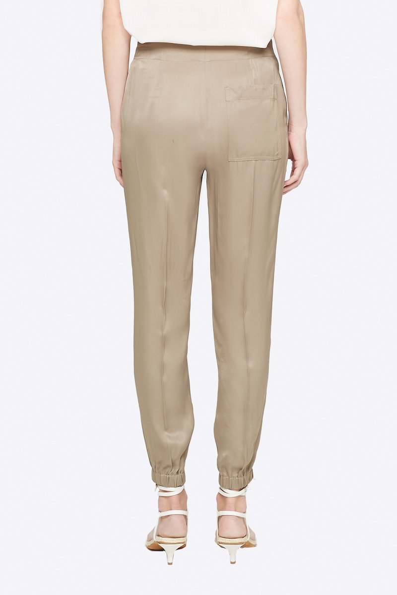 Elastic Cuff Satin Jogger-green #0 Elastic Cuff Satin Jogger, KHAKI Natural (Veg)->Cotton GHOST WB JOGGER W ELASTIC HEM from 3.1 Phillip Lim. - 2