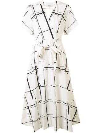 3.1 Phillip Lim Windowpane Print Wrap Dress - Farfetch