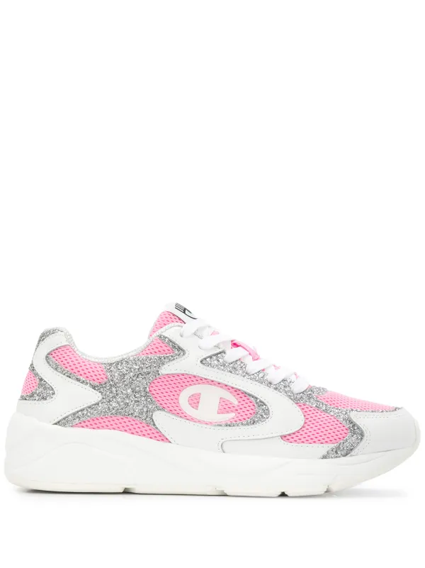 pink and white champion shoes