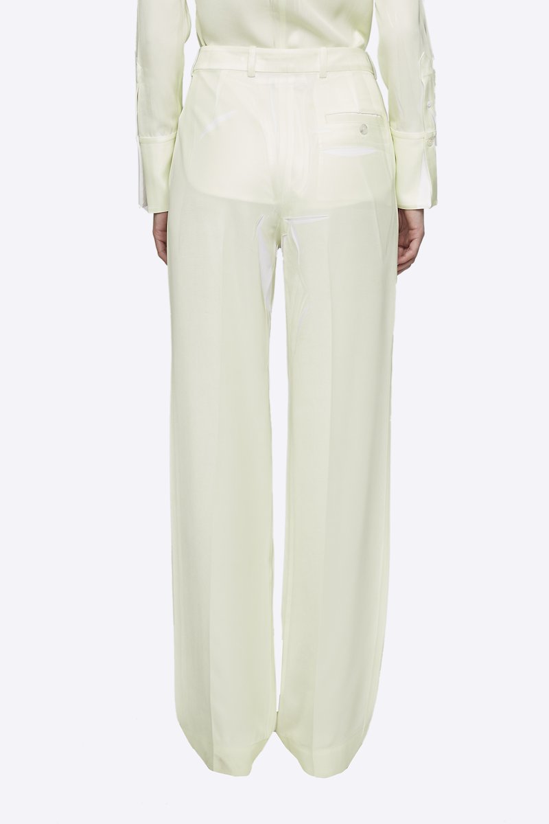 Overprinted Relaxed Fit Trouser-yellow #0 Overprinted Relaxed Fit Trouser, Elegance never goes out of style. Cut with a straight leg, these pale yellow and white tailored trousers from 3.1 Phillip Lim are the perfect choice for a sophisticated look. Make them yours - before someone else does. Featuring a high waist, belt loops, a concealed front fastening, side slit pockets, back buttoned welt pocket, a straight leg and a long length. POSITIVELY CONSCIOUS: This product is made with a certified eco-material or a recycled material that is better for the planet, so you can be confident you are choosing positively.- 4