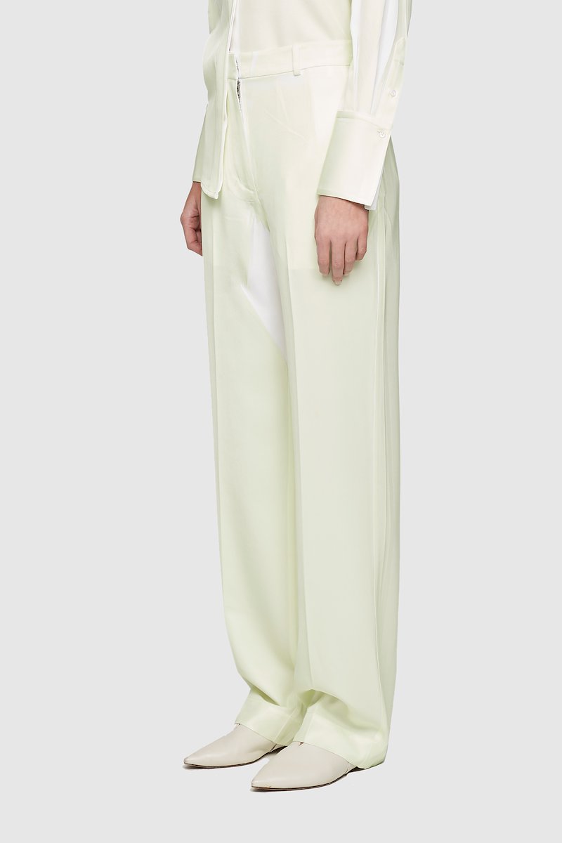 Overprinted Relaxed Fit Trouser-yellow #1 Overprinted Relaxed Fit Trouser, Elegance never goes out of style. Cut with a straight leg, these pale yellow and white tailored trousers from 3.1 Phillip Lim are the perfect choice for a sophisticated look. Make them yours - before someone else does. Featuring a high waist, belt loops, a concealed front fastening, side slit pockets, back buttoned welt pocket, a straight leg and a long length. POSITIVELY CONSCIOUS: This product is made with a certified eco-material or a recycled material that is better for the planet, so you can be confident you are choosing positively.- 1