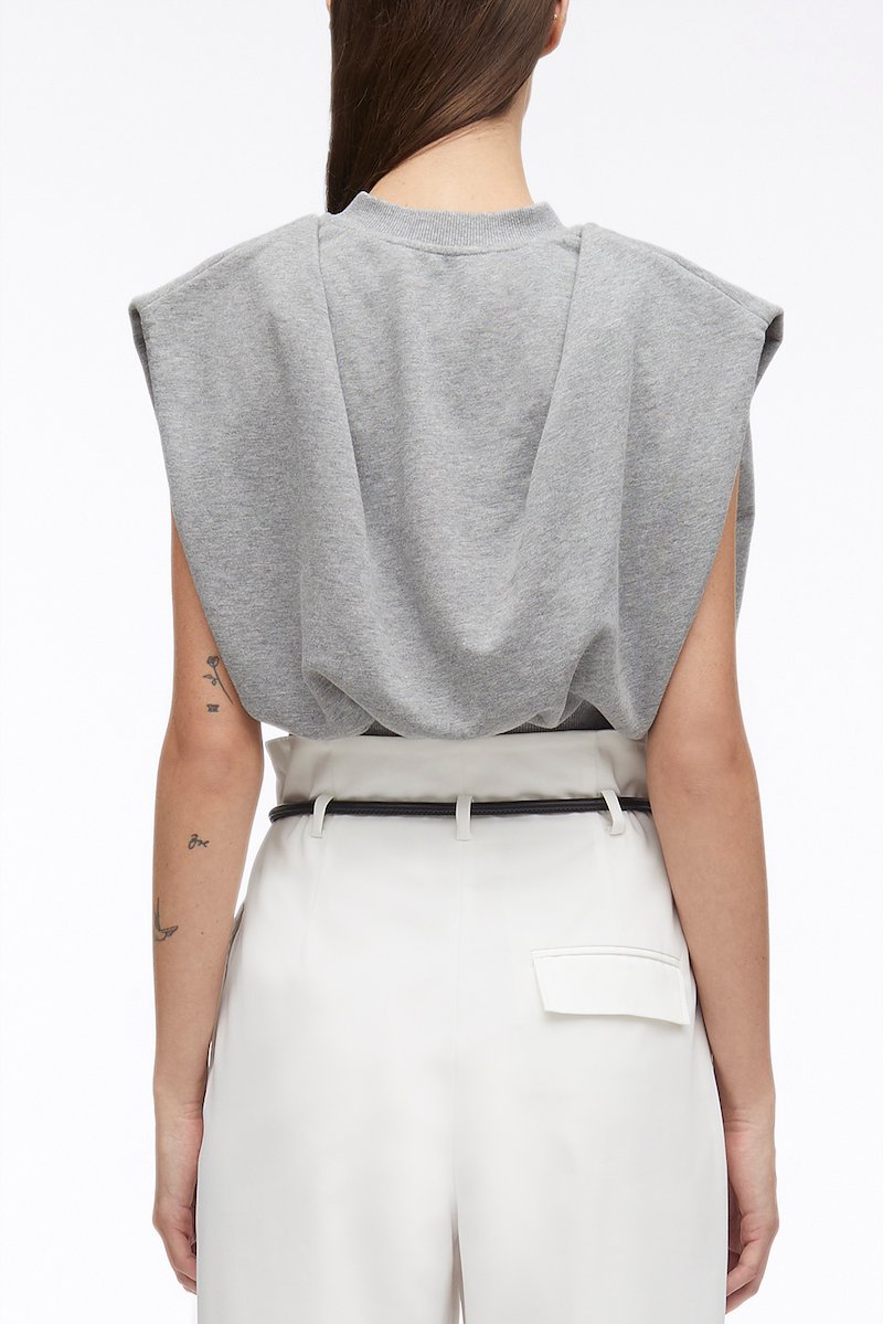 Sleeveless French Terry Top-grey #1 Sleeveless French Terry Top, Grey melange cotton sleeveless French Terry top from 3.1 Phillip Lim.- 3