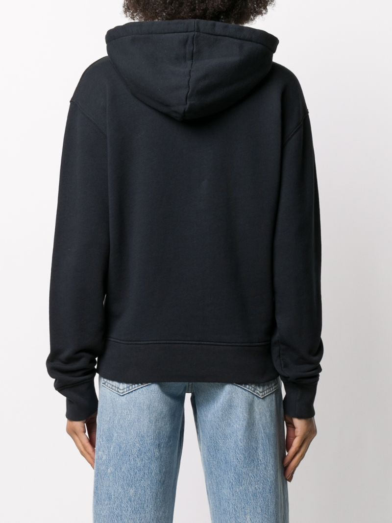 Shop Maison Kitsuné Logo Print Hoodie In Blue