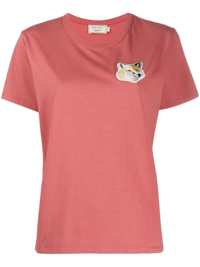 Maison Kitsuné Fox-patch T-shirt In Pink