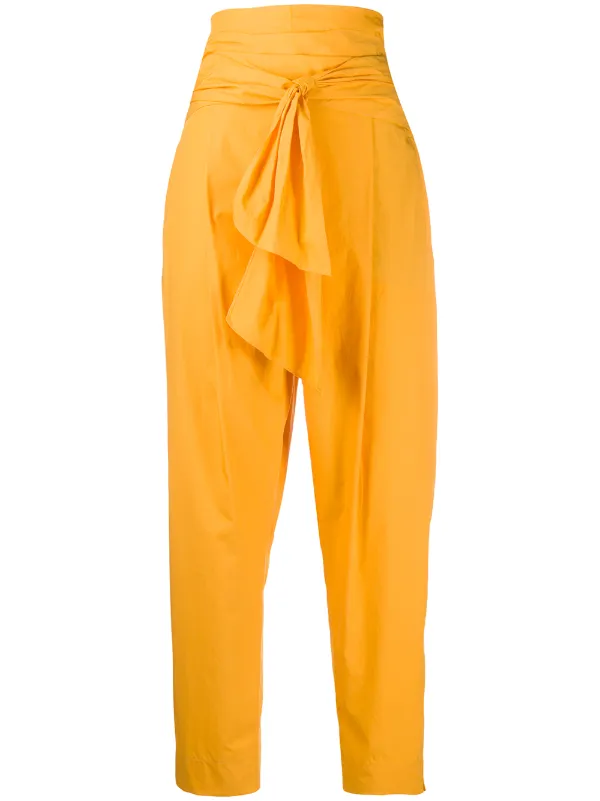 tie waist cropped trousers