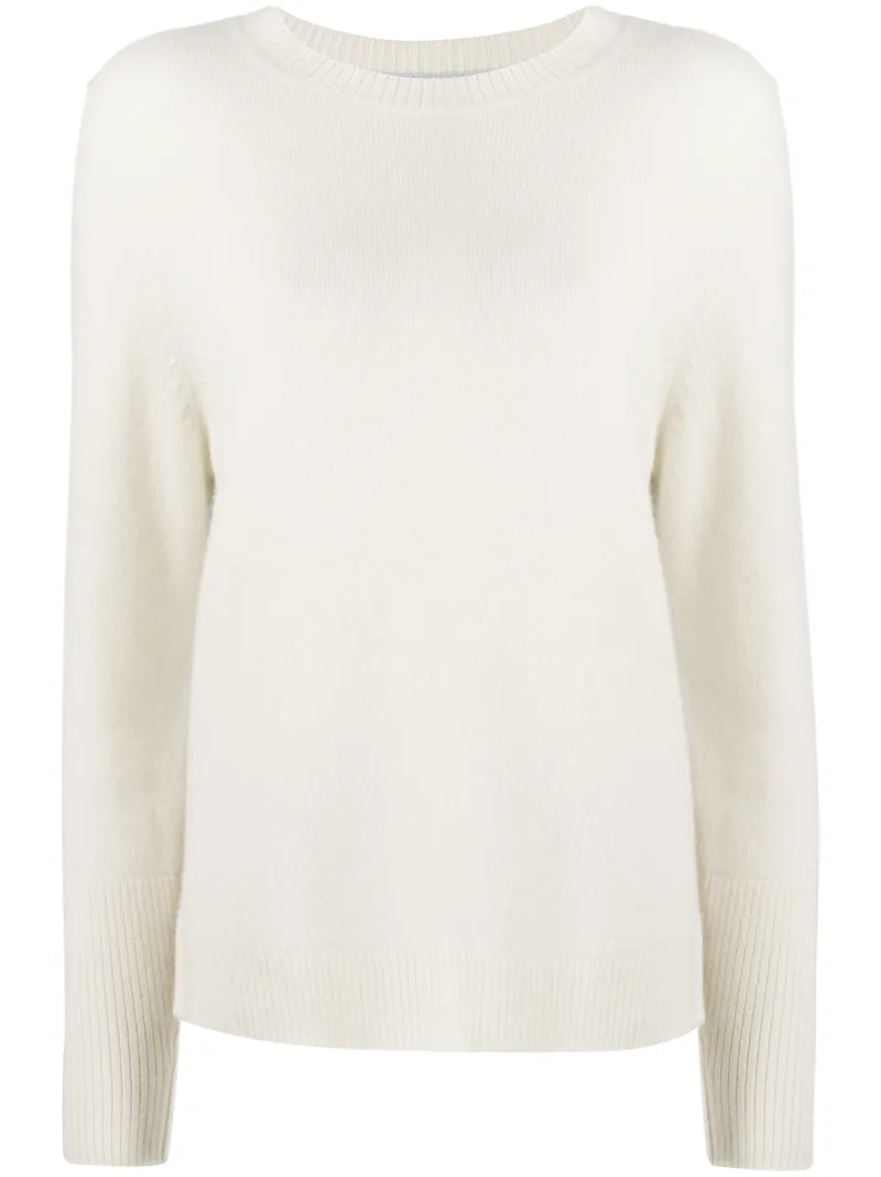 Chinti & Parker Contrast Ribbed-knit Jumper In White