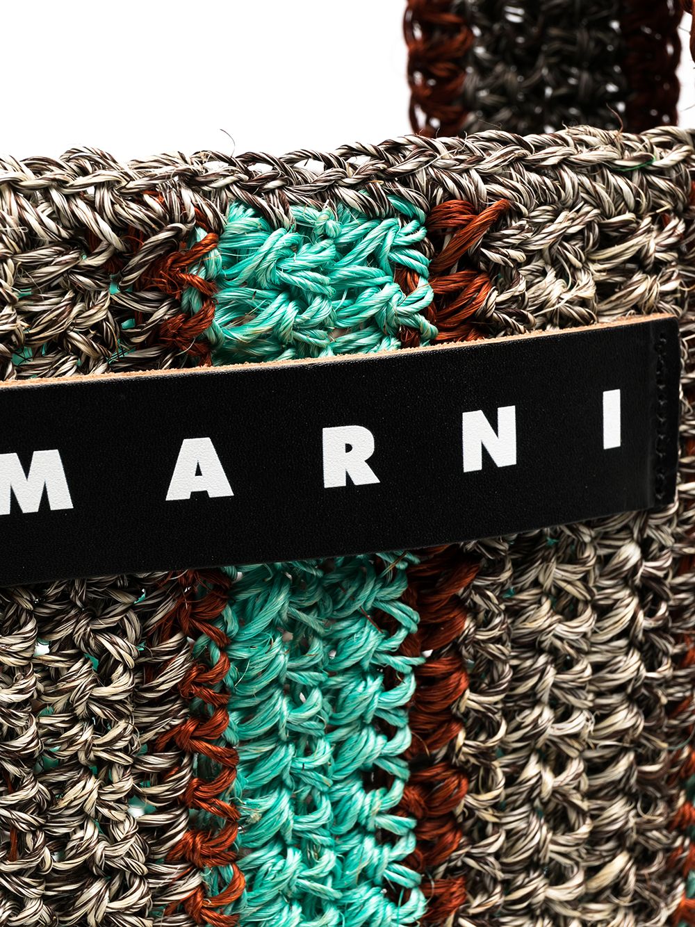 фото Marni market striped crochet shoulder bag