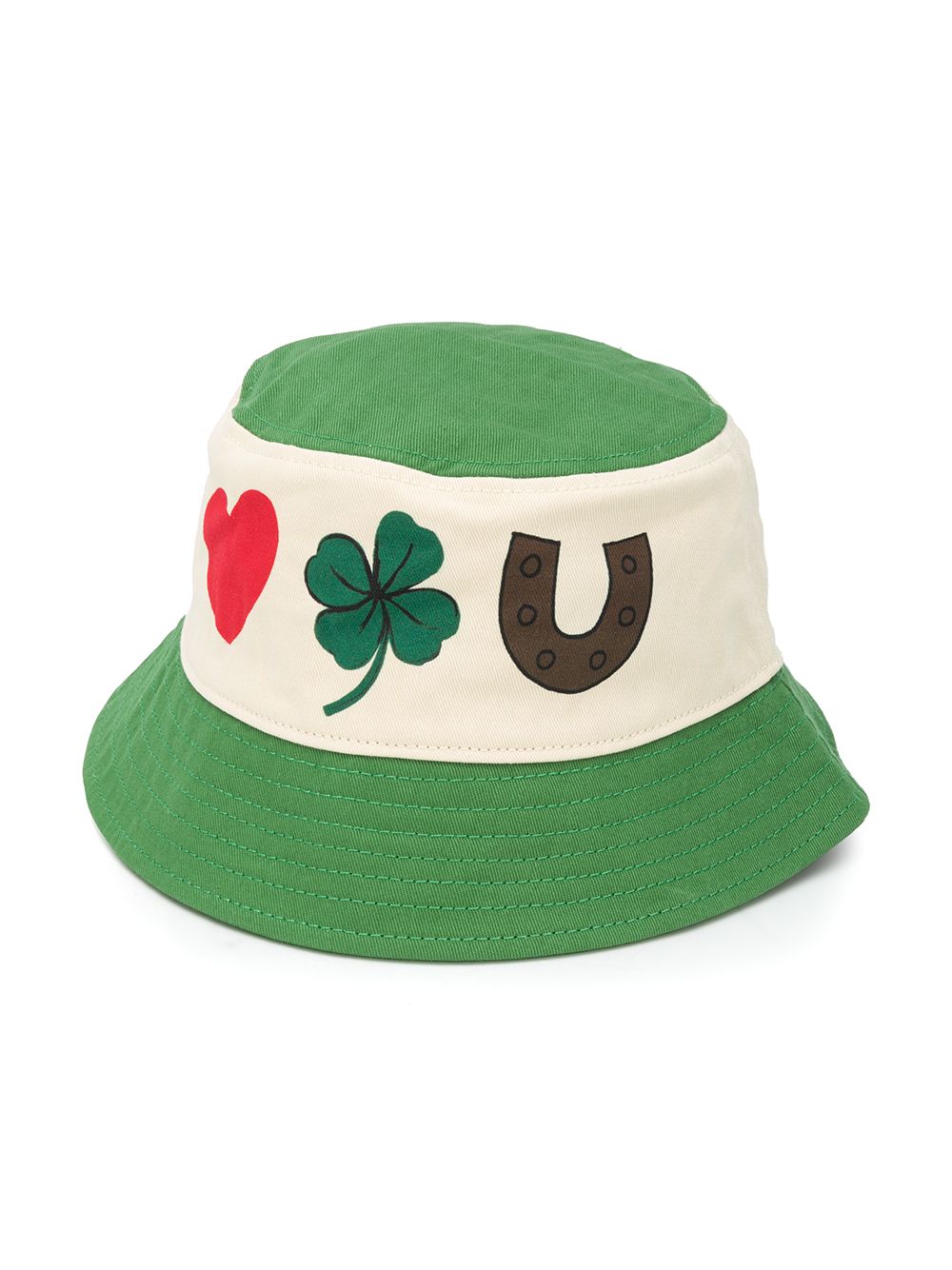 Mini Rodini Kids' Clover Bucket Hat In Green