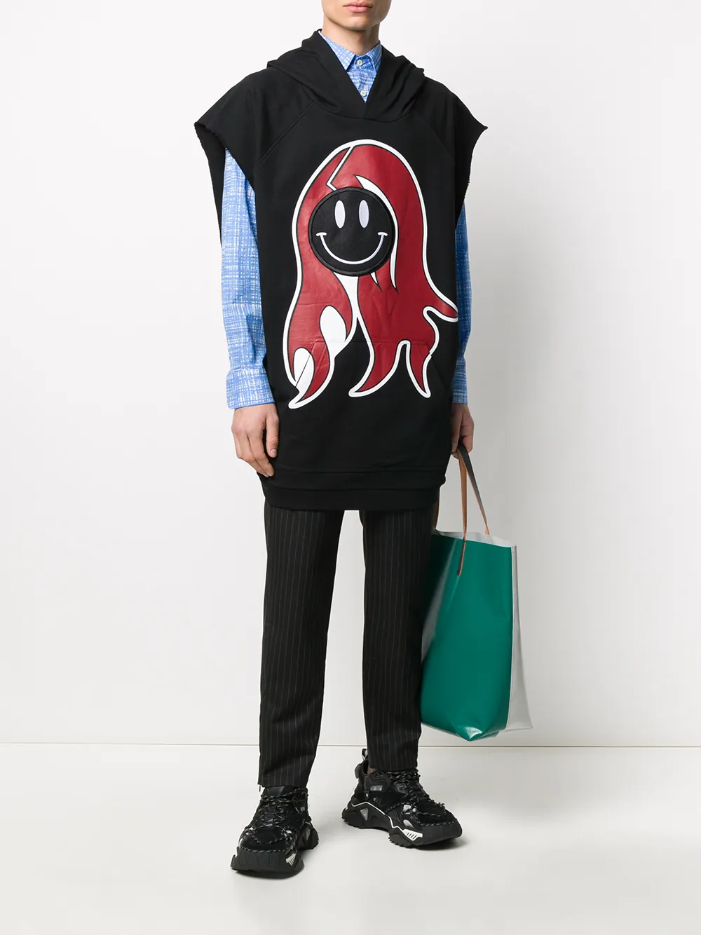 Raf Simons Smiley Patch Sleeveless Hoodie - Farfetch