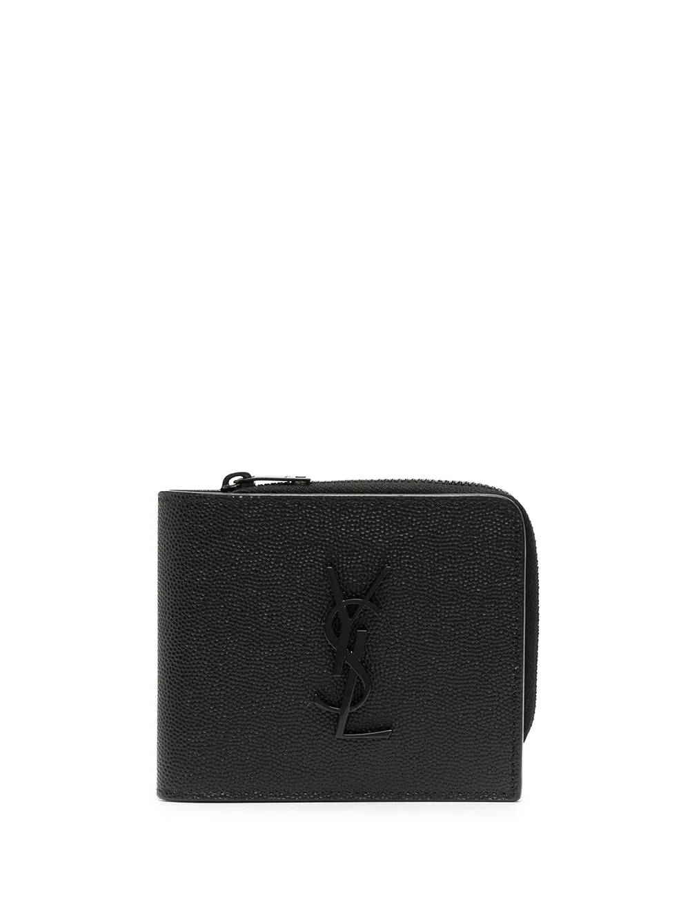 Click to view more detailed imagery on our partner's website Saint Laurent Logo-plaque Leather Wallet In Black