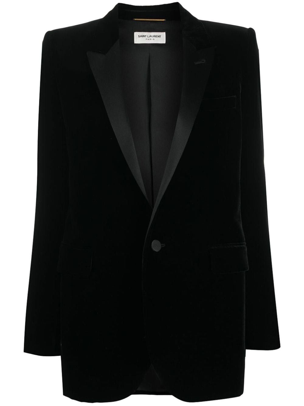 single-breasted velvet tuxedo jacket