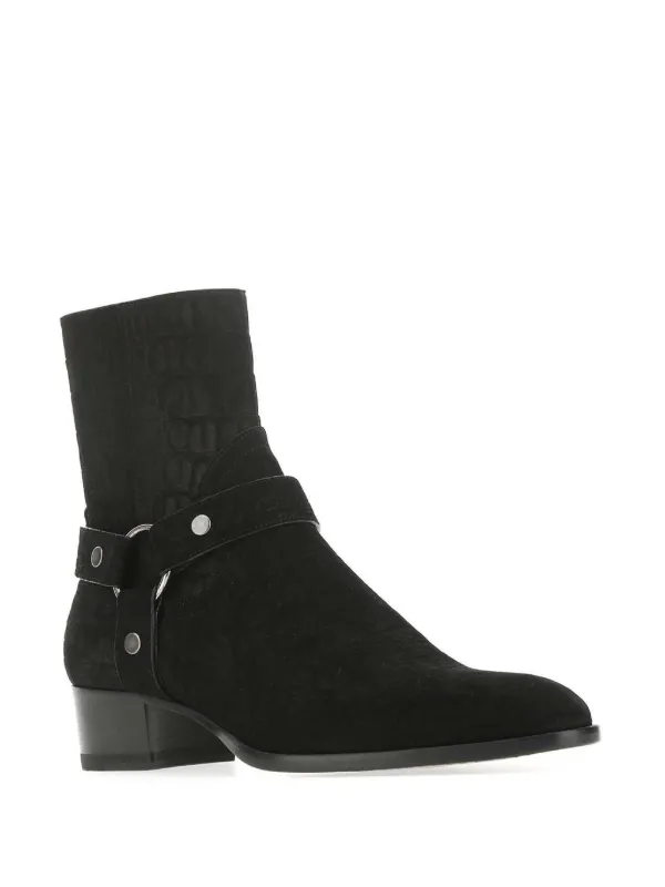 Saint Laurent Wyatt 40mm Harness Boots Black FARFETCH PL