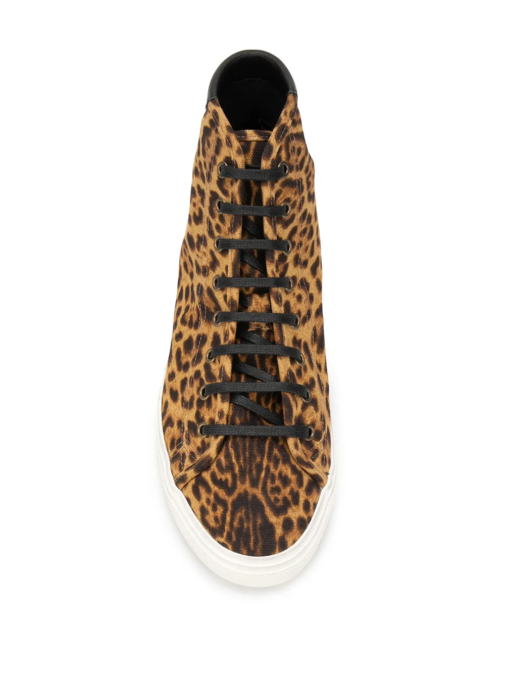Saint Laurent Malibu leopard print high-top sneakers Brown