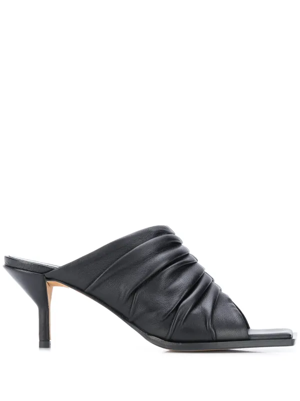 black square toe mules