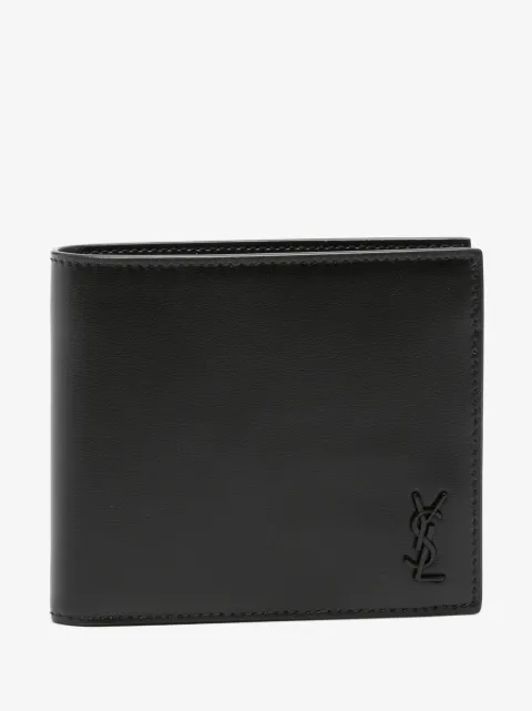 Saint Laurent cartera plegable con placa del logo
