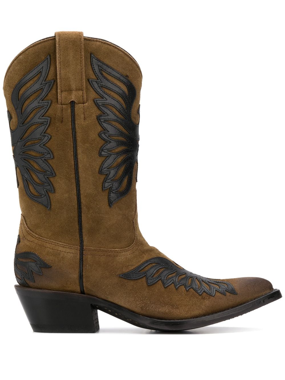 Ash Wing Patch Western Boots In Brown