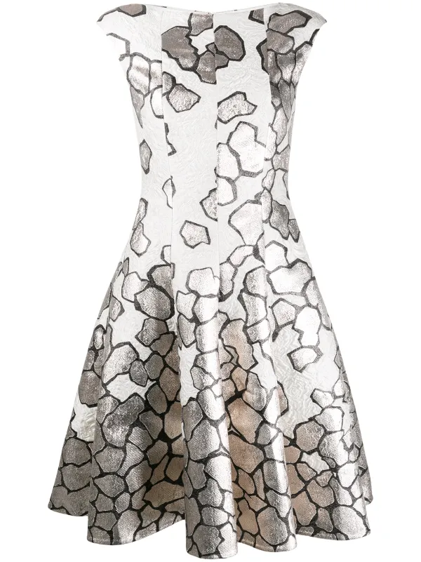 jacquard fit & flare dress