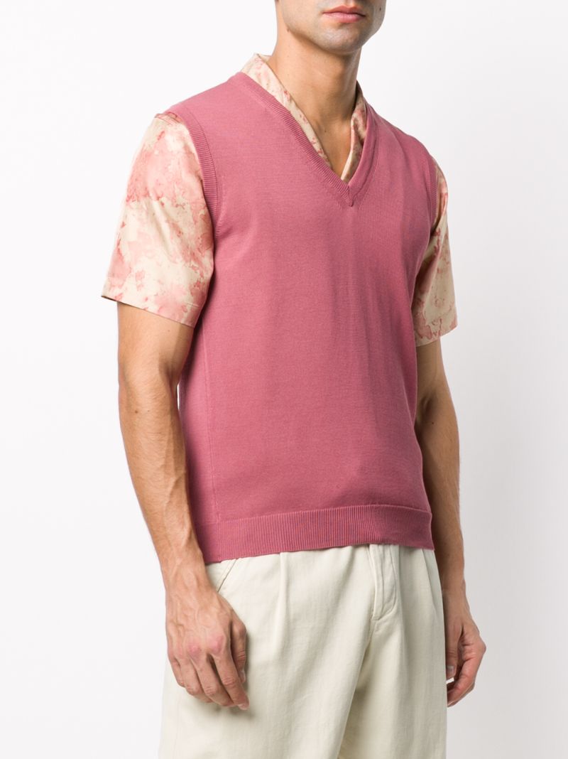 Shop Zanone V-neck Sweater Vest In Pink