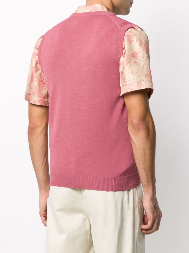 Shop Zanone V-neck Sweater Vest In Pink