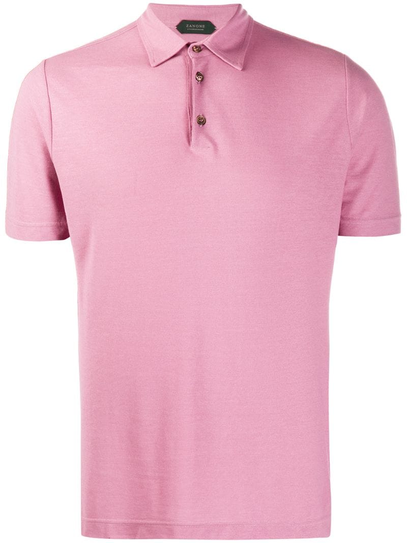 Zanone Short Sleeve Polo Shirt In Pink