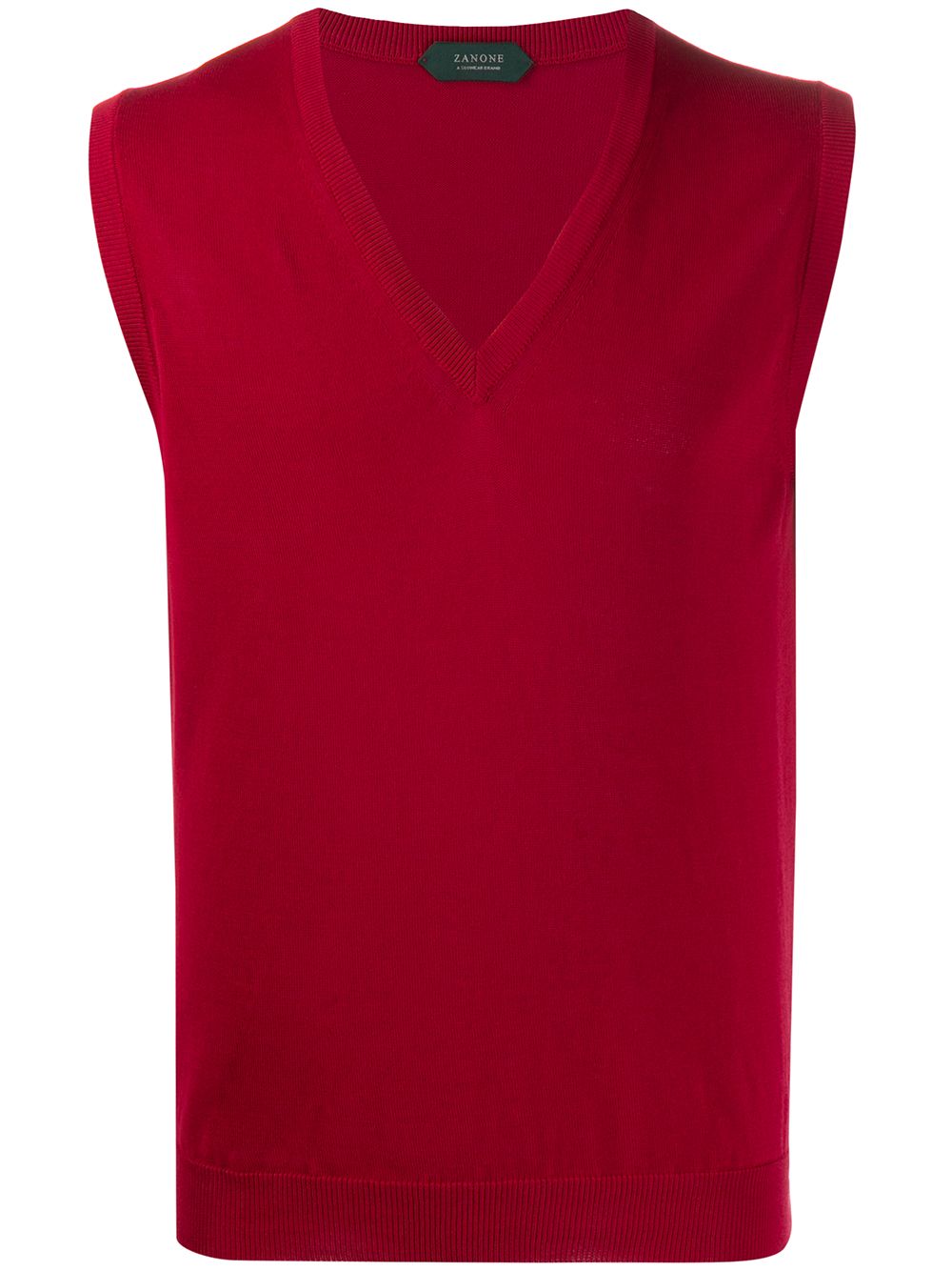 Zanone Knitted Sleveless Vest In Red