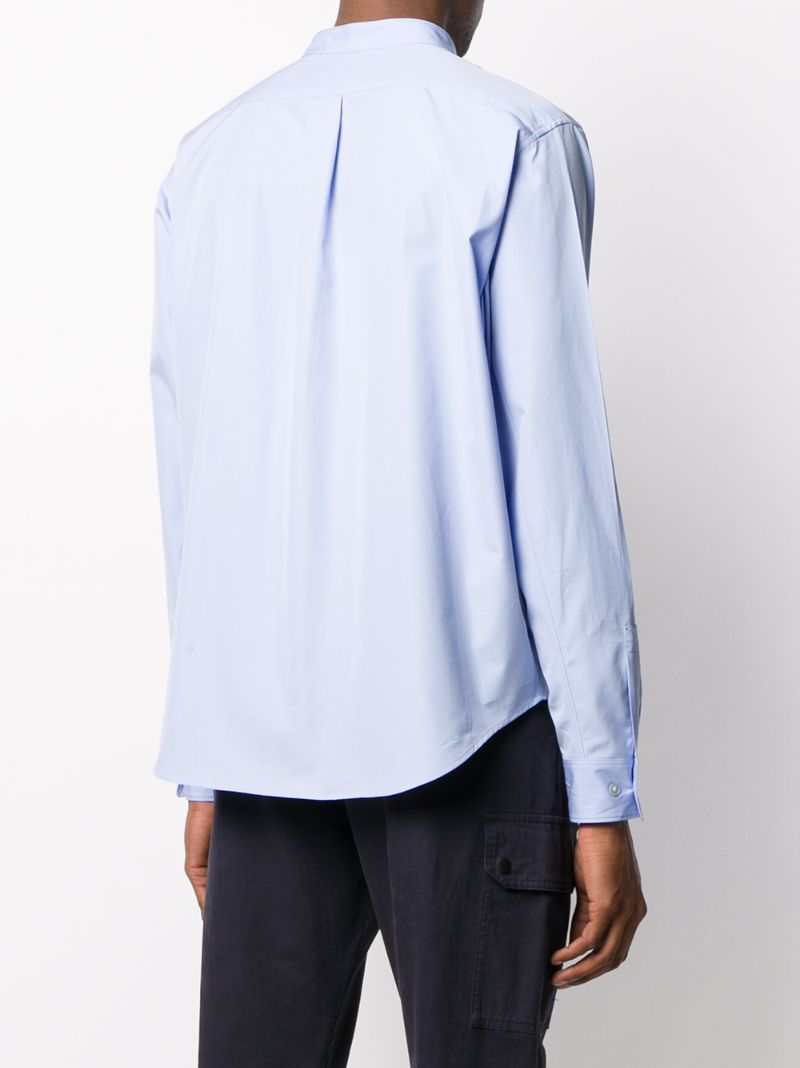 Shop Kenzo Concealed Fastening Military Shirt In Blue