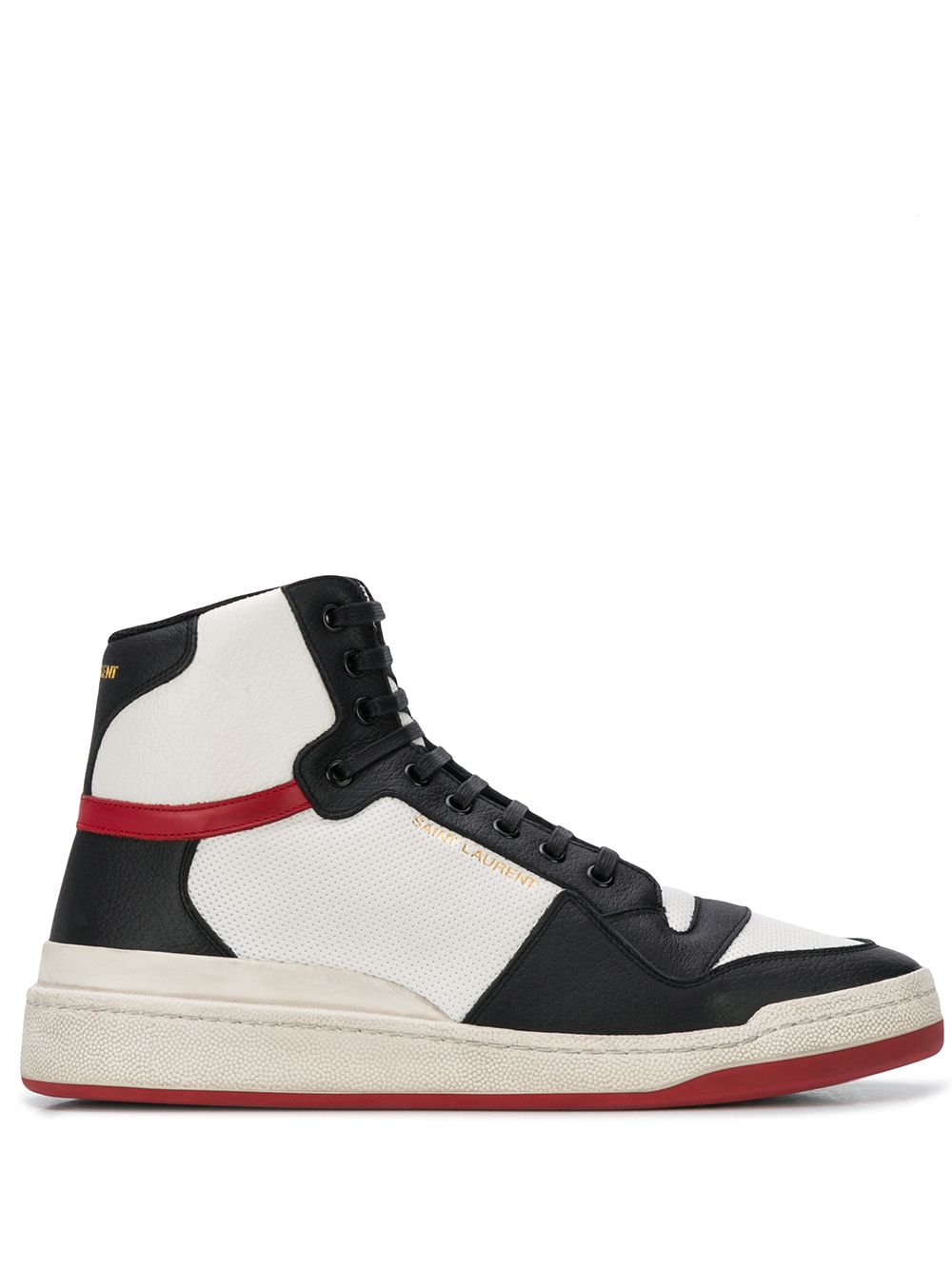 Saint Laurent SL24 Panelled high-top Sneakers - Farfetch