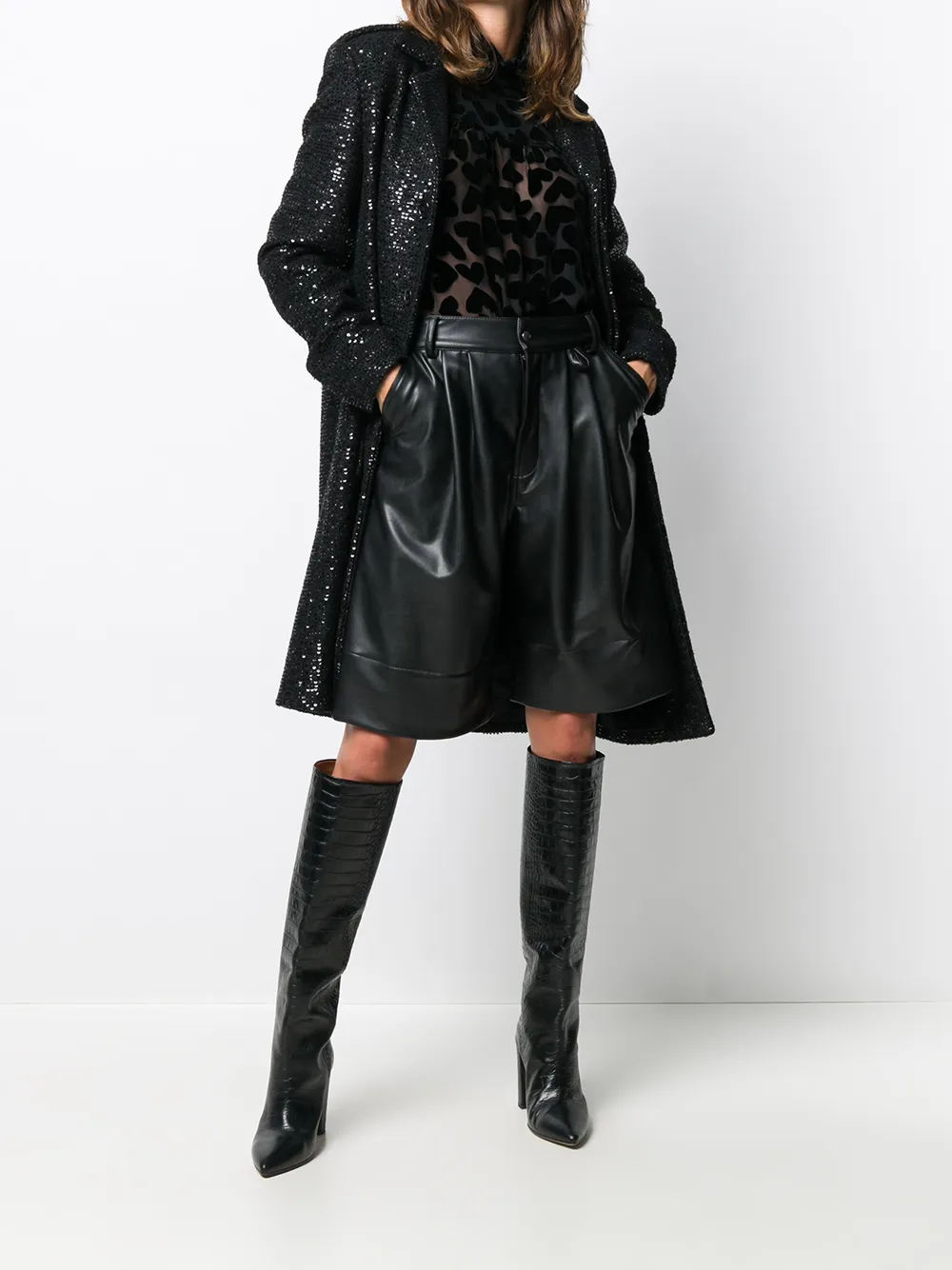 фото Saint laurent короткое пальто с пайетками