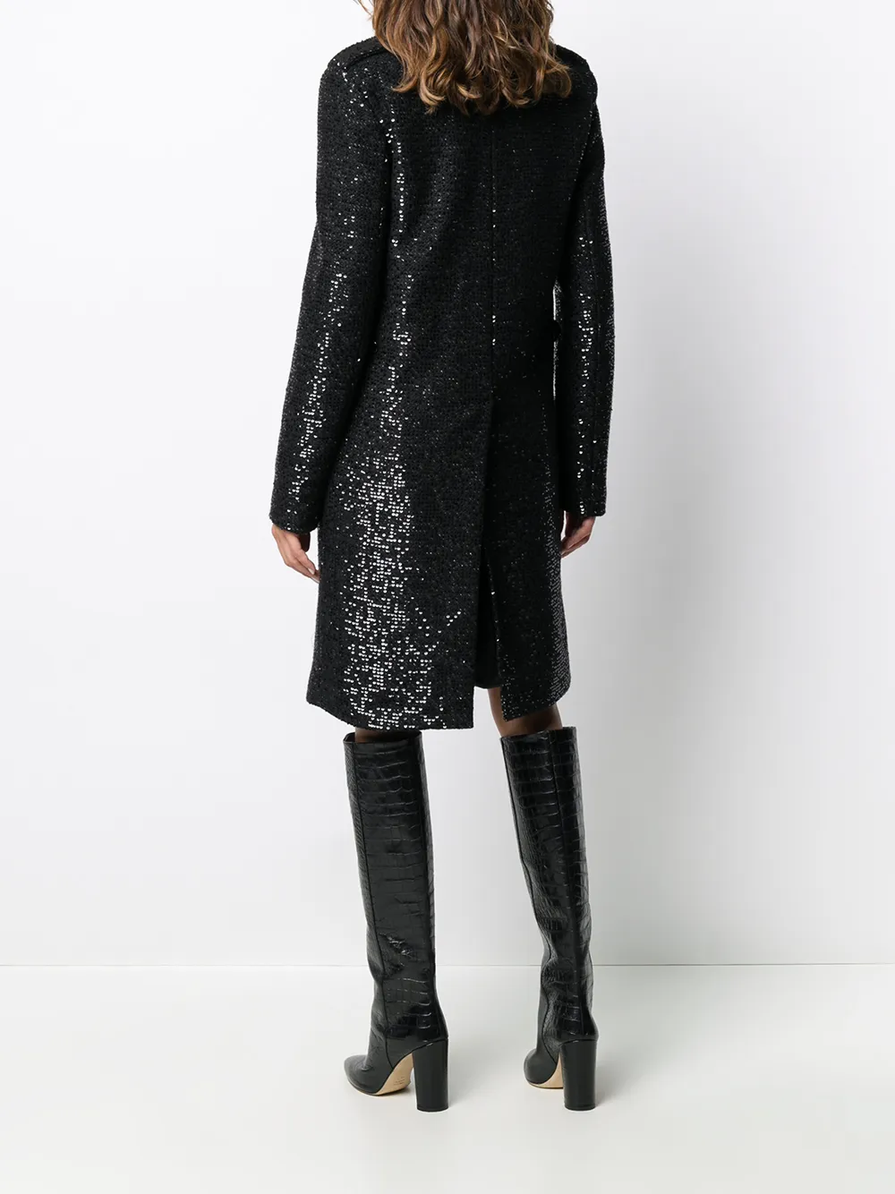 фото Saint laurent короткое пальто с пайетками