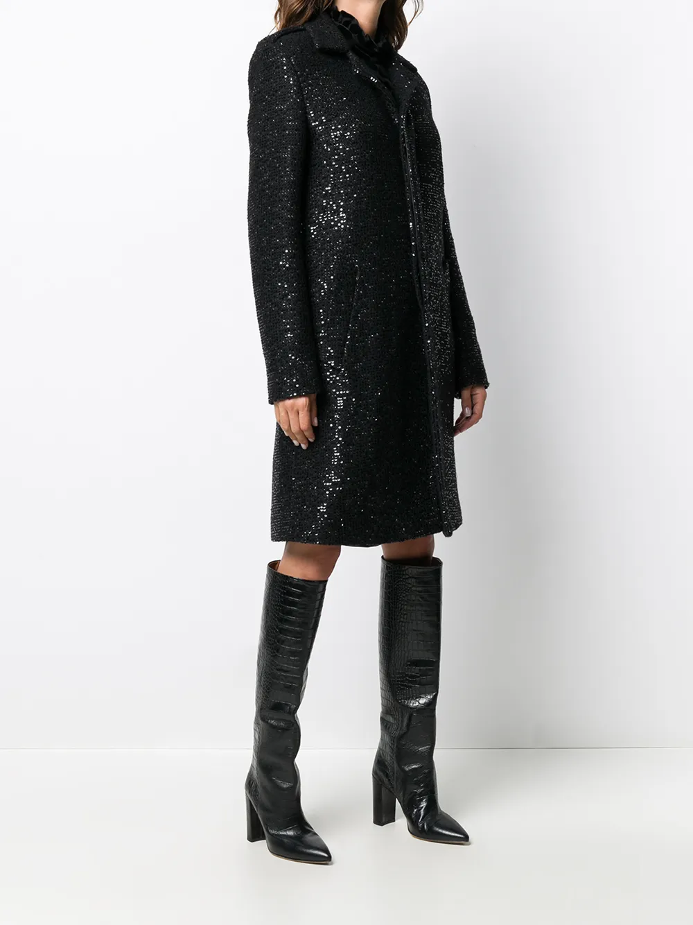 фото Saint laurent короткое пальто с пайетками