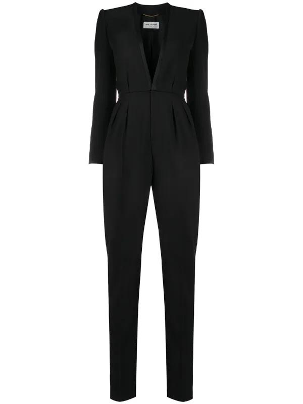 deep v neck pantsuit