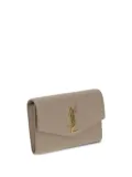 Saint Laurent Uptown envelope leather clutch bag - Neutrals