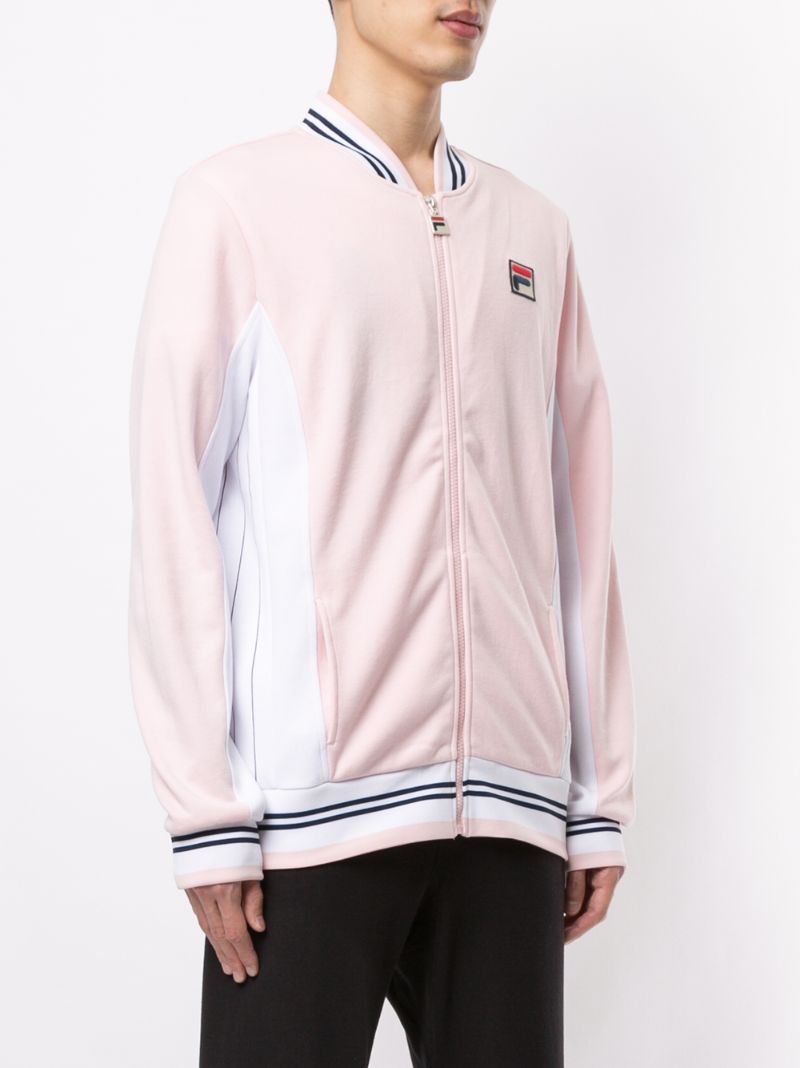 Shop Fila Logo Embroidered Sport Jacket In Pink