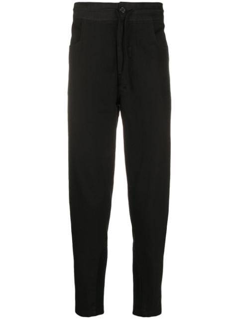 Ann Demeulemeester ribbed panel drawstring trousers