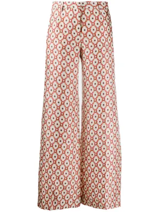 patterned flare trousers