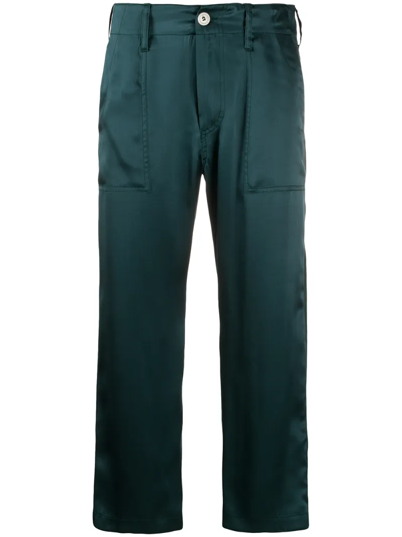 JEJIA SILK CROPPED STRAIGHT LEG TROUSERS