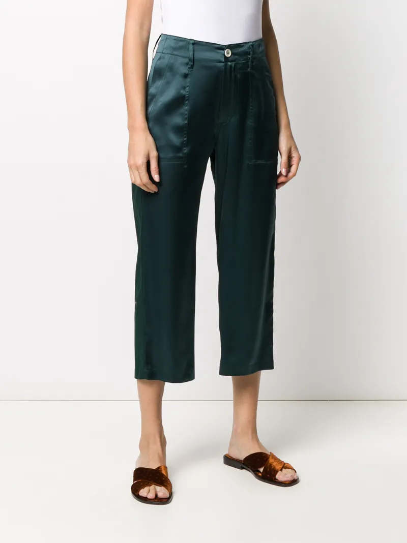 JEJIA SILK CROPPED STRAIGHT LEG TROUSERS
