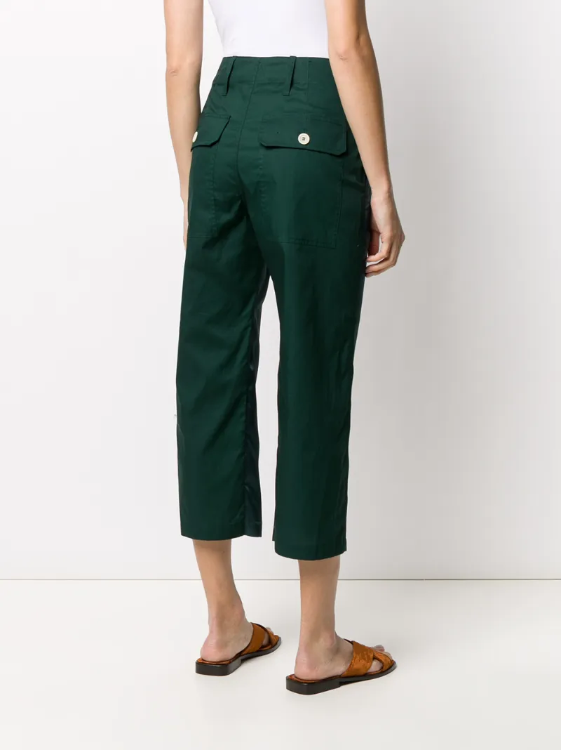 JEJIA SILK CROPPED STRAIGHT LEG TROUSERS