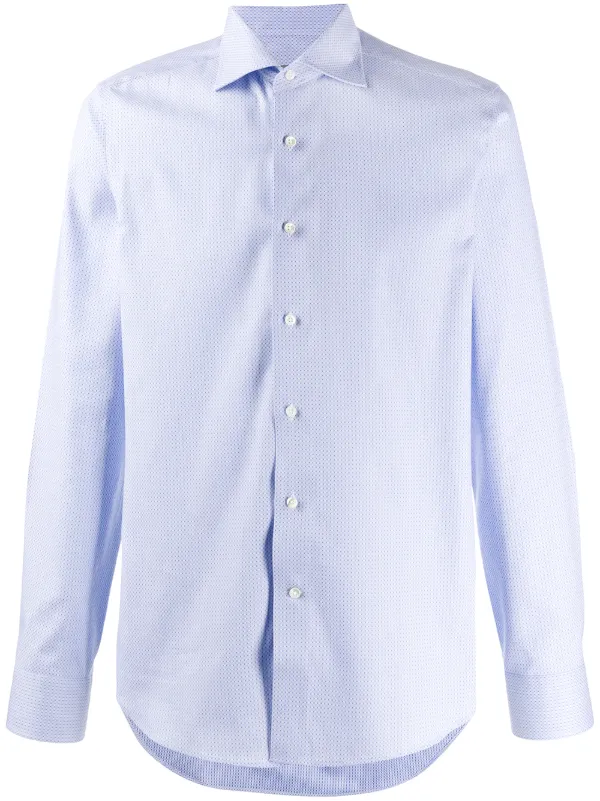 Canali Geometric Print Shirt Farfetch