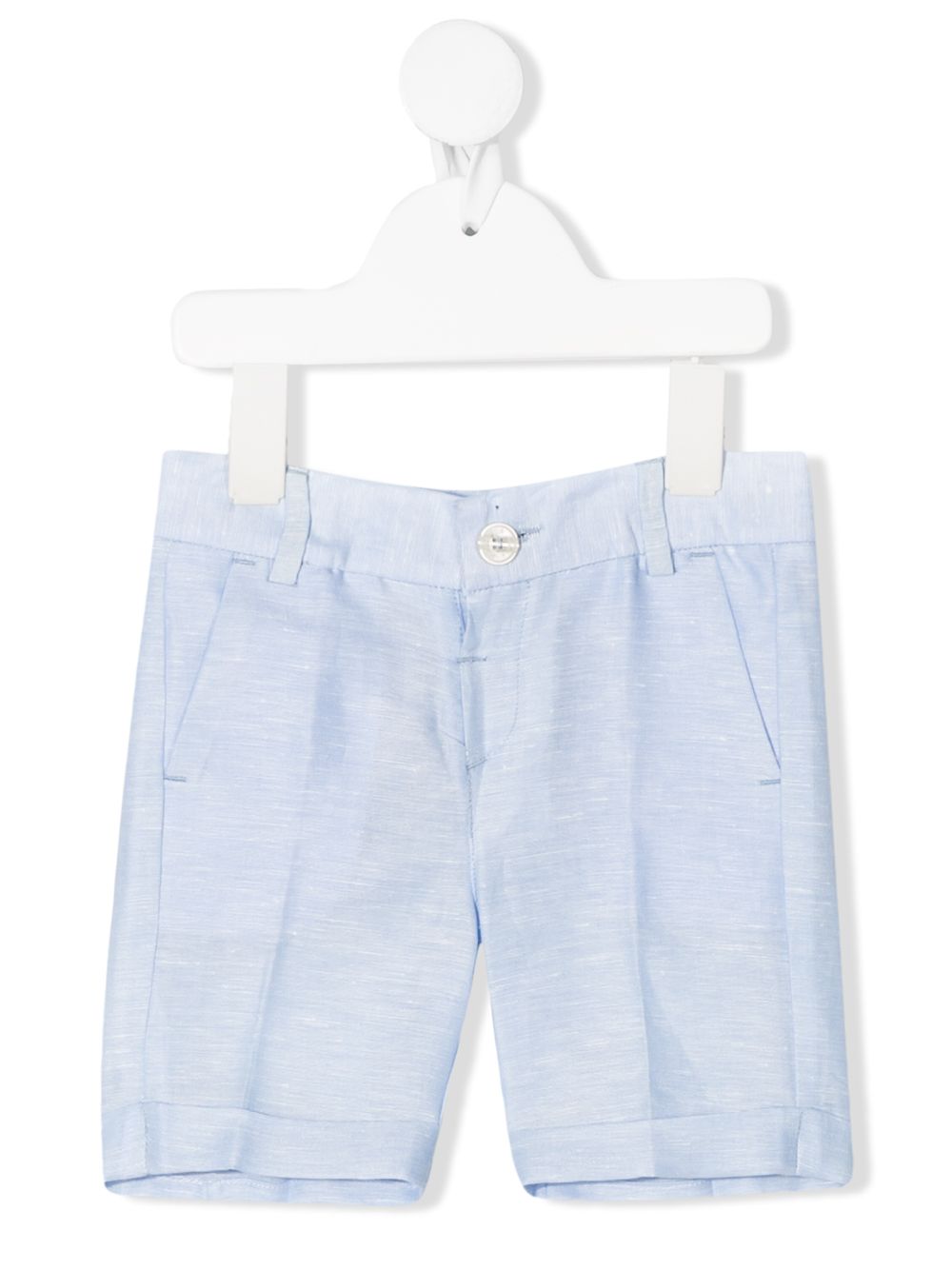 Harmont & Blaine Junior Kids' Textured Pleat Detail Shorts In Blue