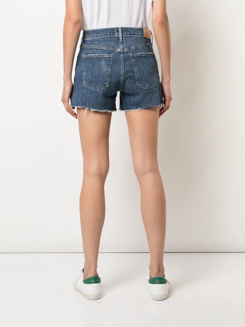 Citizen Of Humanity Marlow Distressed Denim Shorts In Blue