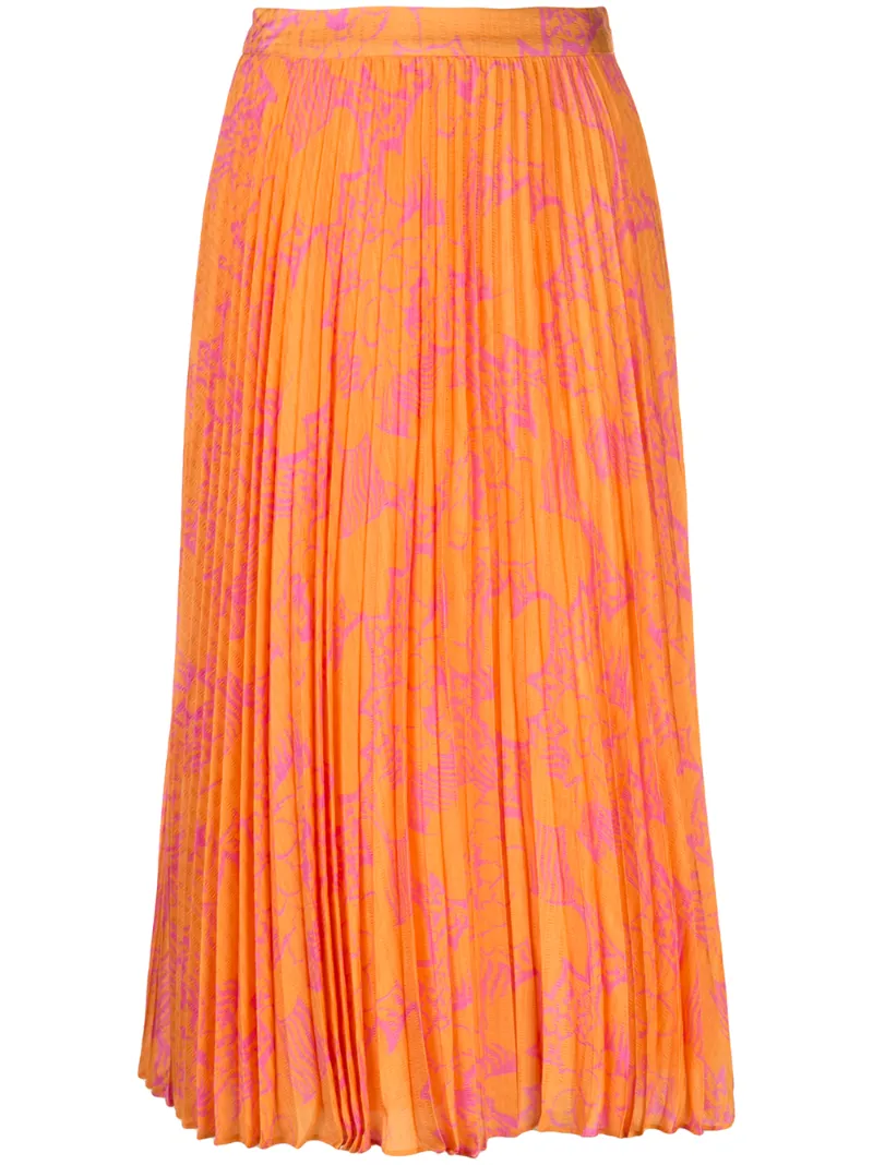 TANYA TAYLOR JEANA PLEATED MIDI SKIRT