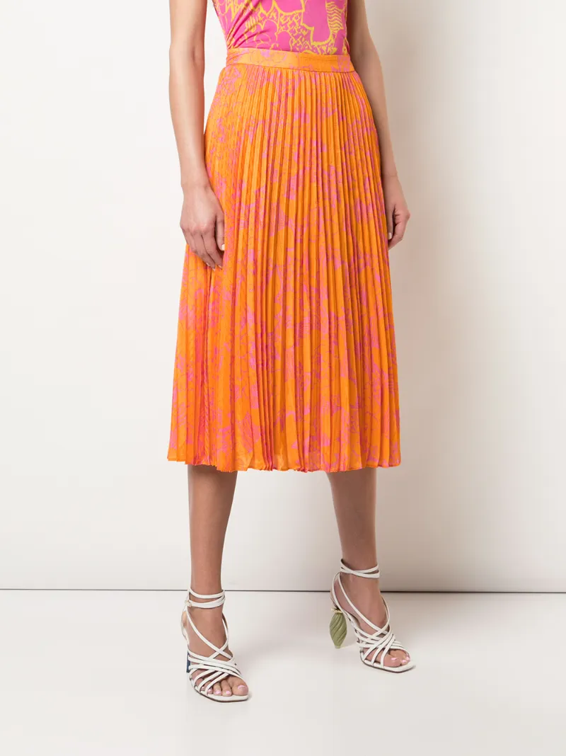 TANYA TAYLOR JEANA PLEATED MIDI SKIRT