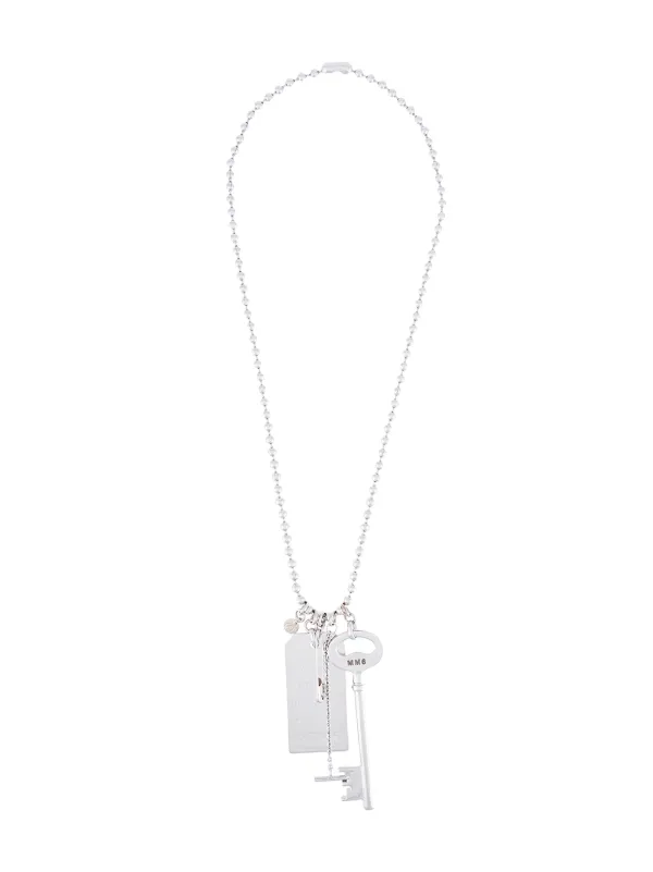 【送料&関税込】MM6 Maison Margiela Key Pendant Necklace MM6 Maison Margiela Key Pendant Necklace | Silver | FARFETCH
