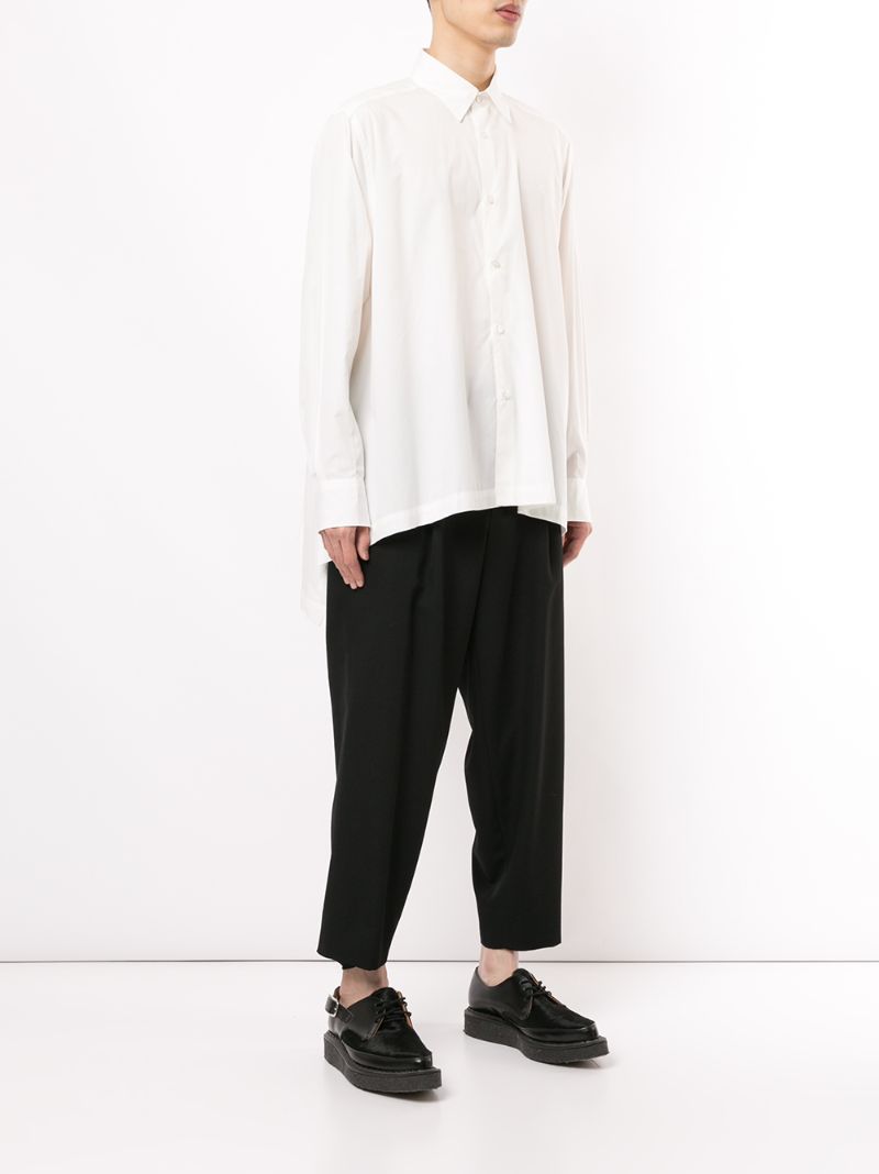 Shop Fumito Ganryu Back Pleated Shirt In White