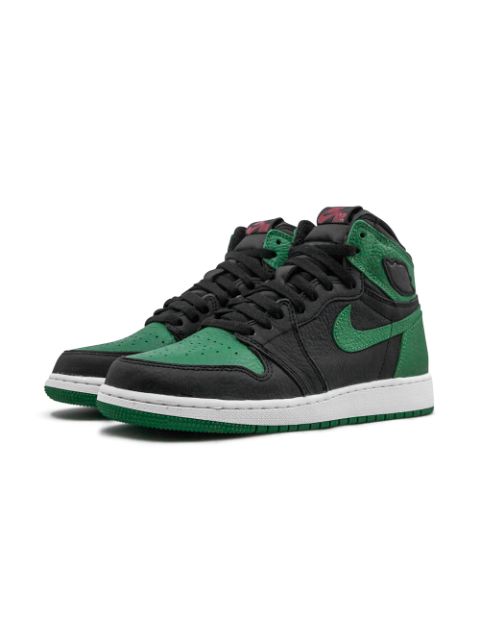 jordan 1 retro high pine green black grade school