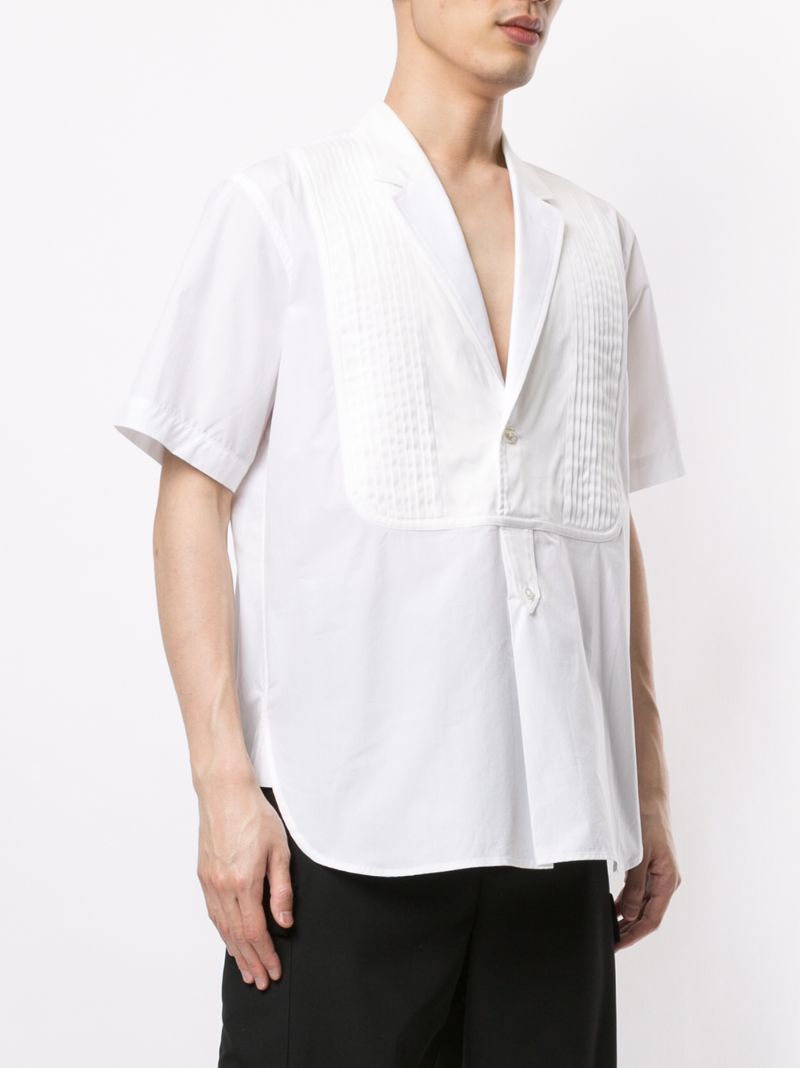 Shop Fumito Ganryu Pleated Front Shirt In White