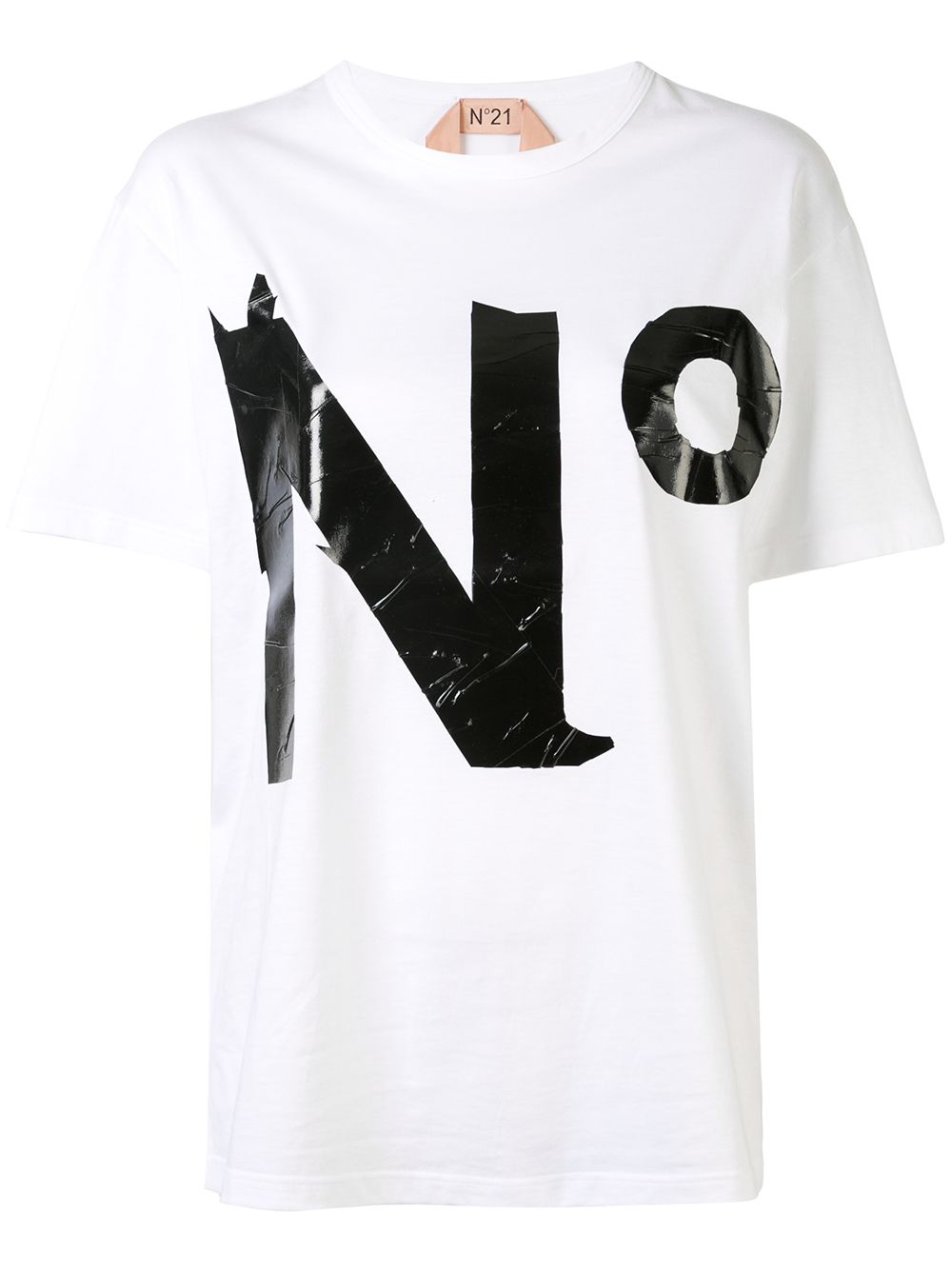 N°21 Creased Logo Print T-shirt In White | ModeSens