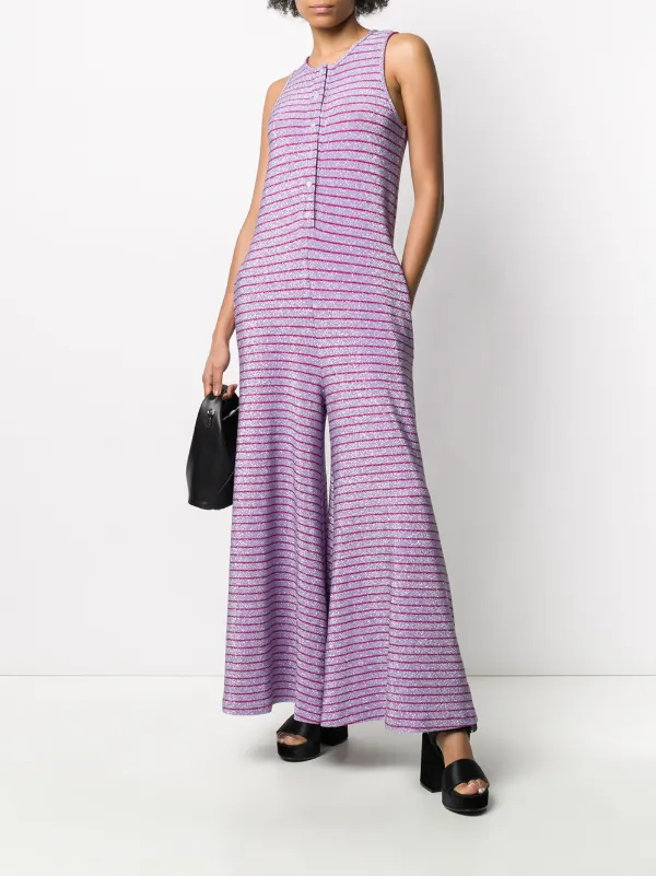 purple striped jumpsuit